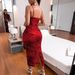 Women's Clothing New Fashion Print Slit Tight Backless Suspender Dress_ecoleips.com
