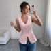 Women's Sleeveless Top European American Style Summer Fashion Vest Thin Polyester Material Elegant Slimming Design_ecoleips.com