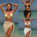 Women's Clothing Pure Color Sexy New Three Piece Mesh Three Piece Swimsuit_ecoleips.com