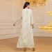 Women's Clothing Muslim Robe Spring New Jacquard Chiffon Sequin Ribbon Long Skirt_ecoleips.com