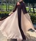 Stand Up Collar Zipper Trumpet Chiffon Sleeves Long Temperament Elegant Big Swing Dress_ecoleips.com