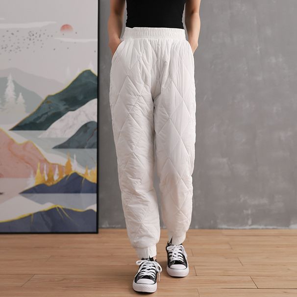 Down Cotton For Women, Outdoor Wear, Winter New Thickened Warm Slimming Jogger Pants, High Waist Loose Casual Pants_ecoleips.com