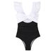 Aria Basics 2024 New Cross-Border European And American Women's Ruffle One-Piece Bikini Swimsuit Slim Fit In Multiple Colors_ecoleips.com