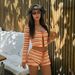 Women's Sexy Knitted Striped Beach Dress Bikini Swimsuit Cover up Sun Protection Set Cross Border European American Style for 2026_ecoleips.com