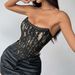 Elegant Pure Desire Style Floral Lace Slim Fit Fishbone Corset With Backless Design And High-End Sexy Wrap-Breast_ecoleips.com