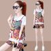 Summer Plus Size Women's Loose T-Shirt Floral Fashion For Chubby Sisters, Stylish And Age-Reducing Slimming Shorts_ecoleips.com