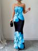 European And American Cross-border Clothing: Strapless, Navel-revealing, Butterfly Print Tank Top, Slim-fit,_ecoleips.com