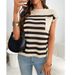 Oversized Striped Knit Sweater – Cozy Chunky Yarn Crewneck Top | Casual Loose Fit Pullover For Women_ecoleips.com
