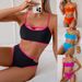 Women's Clothing New Swimsuit Female Sexy Backless Color Matching Split Swimsuit_ecoleips.com