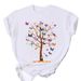 Wholesale Cross-border Women's Casual T-shirt New Product Colorful Butterfly Tree Short-sleeve Top For Women_ecoleips.com