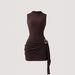 Slim Fit Textured Solid Color Knit Dress with Metal Buckle for Women Spring/Summer New Style Available for Cross Border E-commerce in Europe And America_ecoleips.com