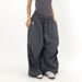 Women's High-Waisted Wide Leg Pants Retro Jazz Style Loose Fitting Draped Hip Hop Cargo Casual Trousers_ecoleips.com