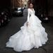Women's wedding dress, long-sleeved, trailing, high-waisted, slim wedding dress, wedding dress, main yarn, deep V sexy_ecoleips.com