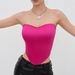 Solid Color European And American Style Fishbone Bra, Glossy Strapless Bra, Diamond Pattern, Midriff Baring, Backless European And Women's Bra_ecoleips.com