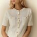 Elegant Knit Cardigan With Metal Buttons & Dual Pockets – Classic Round Neck Fall Sweater Breathable Viscose_ecoleips.com
