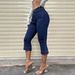 High Waist Cropped Flared Jeans Women's Slim Fit Denim Front Patch Pocket Design European American Style Summer New_ecoleips.com