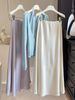 High End Women's Acetate Satin Fishtail Midi Skirt High Waisted Slimming Flowing a Line Bodycon Long Skirt for New Spring 2026_ecoleips.com