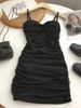 Fashionable Plump Women's Cross Knot Chest Pad Dress Sexy Short Skirt Summer New Style Korean Style High Waist Sleeveless Dress_ecoleips.com