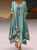 Women's Long Sleeve Floral Print Midi Dress – Asymmetrical Hem Casual Boho Fall Dress 2026_ecoleips.com