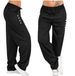 Women's Solid Color Casual Pants - Elastic Waist Straight Leg Trousers (S-5XL) | Soft Polyester Blend Loose Fit Comfort For Daily Wear_ecoleips.com