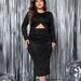 Women's Clothing Navel Exposed One Piece Hip Skirt Women New Round Neck Long Sleeve Slit Dress_ecoleips.com