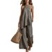 Women's Casual Round Neck Vest And Pants Set Multi Color Plus Size Clothing_ecoleips.com