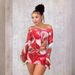 D8670 Spring Summer New Women's Casual Printed Long Sleeve Personality Split Skirt Set_ecoleips.com
