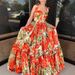 Women's Clothing Fashion Anemone Flower Suspender Dress Female Button Suspender Large Swing Mid Length Skirt_ecoleips.com