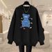 2023 Women's Loose Casual Fleece Lined Thickened Cotton Sweater Pure Cotton Autumn Winter Versatile Top for Women_ecoleips.com