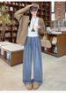Fleece Thickened Jeans Women's Pants Autumn And Winter High Waist Drape Loose Wide-leg Pants Straight-leg Pants_ecoleips.com