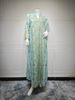 Modest Abaya Dress Premium Dubai-Inspired Kaftan Dress - Elegant Embellished Abaya With All-Over Print & Rhinestone Details, Loose Fit Long Sleeve_ecoleips.com