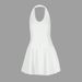 AD211 New Sexy Hot Girl Fashion Backless Slim Fit Bow Halter Round Neck Dress_ecoleips.com