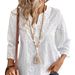 K New Loose V-neck Temperament Commuting Embroidered Flared Lace Top_ecoleips.com