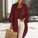 Women's Loose Comfortable Solid Color Camisole Shirt Jacket Two Piece Set Casual Elegant Fashion Spring/Summer Polyester_ecoleips.com