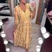 Women's V Neck Beach Dress Summer Style Loose Print Loose Maxi Dress For Vacation_ecoleips.com
