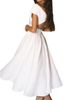 Women's Clothing Spring And Summer Pure White Short Sleeved V Neck Tube Top Swing Dress_ecoleips.com