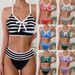 Women's Slimming Bikini Swimsuit – Sexy Two-Piece Swimwear, High-Waisted & Push-Up Design, Comfortable Nylon Blend For Beach & Pool_ecoleips.com