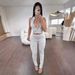Streetwear Zip-Up Crop Top & Split-Hem Joggers Set – Sleeveless Athletic Two-Piece With Side Pockets – Stretchy Spandex For Gym To Street Style_ecoleips.com