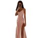 Aria Basics Aria Basics 2024 Spring New Strapless Ruched Slit Satin European And American Sexy Slim Fit Bodycon Dress_ecoleips.com