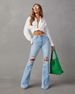 Women's Clothing Washed Hole High Waist Temperament Denim Wide Leg Pants _ecoleips.com