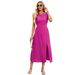 Summer Women Solid Color Sleeveless Tank Dress Slim Waist Long Maxi Dress Casual Daily Wear_ecoleips.com