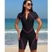 Aria Basics Cross-border 2025 High-end European And American Foreign Trade New Short-sleeve Zippered Racing Sports One-piece Wetsuit_ecoleips.com