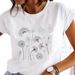 European And American Cross-border Foreign Trade Women's Clothing Butterfly Floral Round-neck Printed Short-sleeve_ecoleips.com