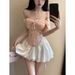 French-style Pink Lace Slimming Strapless Camisole Women, Sexy And Alluring, Figure-flattering, Extremely Beautiful_ecoleips.com