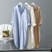 Women's Mid-Length Shirt Spring/Autumn Cotton Linen Loose Fit Korean Style Sun Protection Cardigan_ecoleips.com