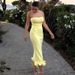 Women's Clothing Solid Color New Sexy Tube Top Sleeveless Long Slim Fit Big Wave Skirt Dress_ecoleips.com
