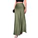 Elegant High-Waisted Satin Skirt for plus Size Women Solid Color European American Style Cross-Border Trade Fashion_ecoleips.com