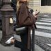 Women's Clothing Large Lapel Wool Coat Jacket Short Fashion Belted Casual England Style Winter Overcoat_ecoleips.com