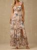 Women's Petite Floral Print Dress Summer Stylish Bow Suspender Dress Clothing for Women_ecoleips.com