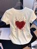 Women's Fashion Y2K Style Spring And Summer Sexy Sweet Short Sleeve T-Shirt Letter Pattern Print Short Sleeve Round Neck Top_ecoleips.com